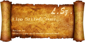 Lipp Szilvánusz névjegykártya